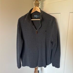 Polo by Ralph Lauren Gray Quarter-Zip Sweater, L